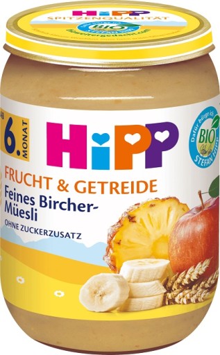 Hipp Bio Müsli Cereálie Ananás Banán Jablko 6m 190g