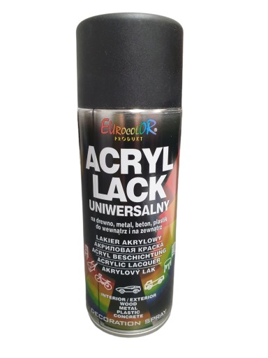 EUROCOLOR ČIERNA AKRYLÁT RAL 9005 MATNÁ 400ml