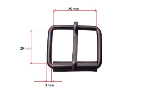 Sedlárska pracka 25 / 20 / 3 mm MATNÁ ČIERNA 1 kus