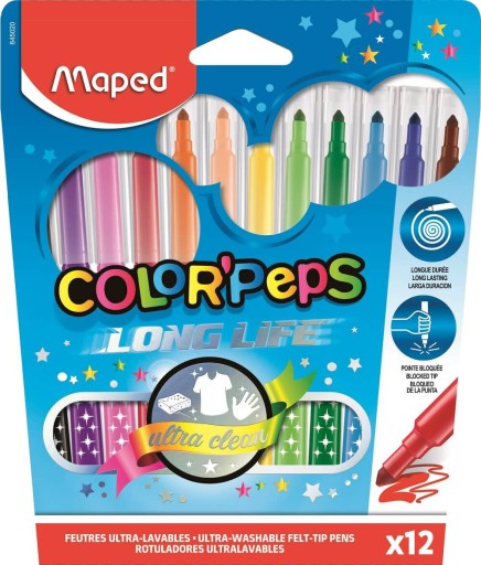 Značky MAPED, školské značky, 12 intenzívnych farieb