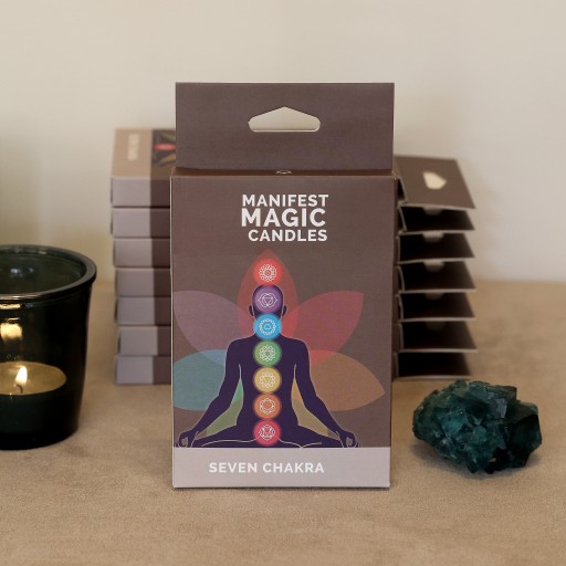 Zámerné sviečky 7 čakier ČAKRA farebné 7 kusov magické rituálne sviečky