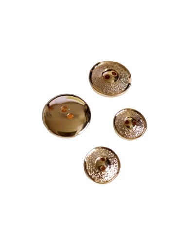 2-dierkový zlatý gombík -15 mm (6 ks)