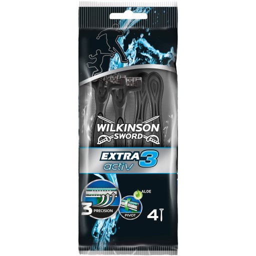 4x WILKINSON Extra 3 Essential Activ Razor