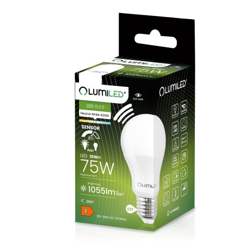 E27 LED ŽIAROVKA 10W S POHYBOVÝM A SÚMRAKOVÝM SNÍMAČOM