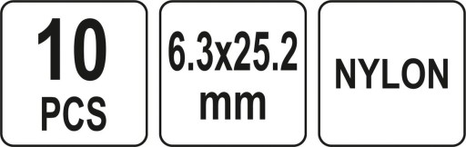 NYLONOVÉ NITY 6,3 x 25,2 mm 10KS. YATO YT-35980