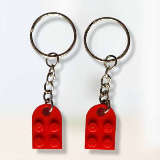 KĽÚČENKA z LEGO kociek Srdce Keychain Darček 2 ks ku Dňu žien