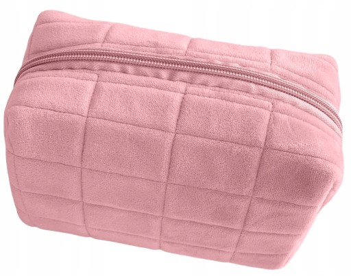 Cestovná kozmetická taštička Pencil Case Tube Plyšová ružová