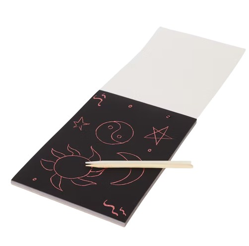 Stierací knižka magický zápisník A5 blok + 2 perá GLITTER RUŽOVÁ 40 listov