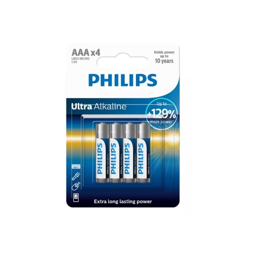 ALKAICKÉ BATÉRIE PHILIPS AAA LR6, 4 KS