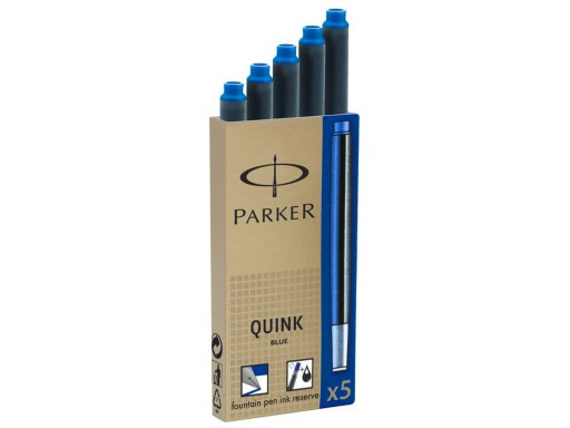 Balenie dlhých atramentových kaziet Parker blue 5