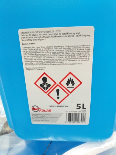 FULAR METANOL 5L -20 zimná kvapalina do ostrekovačov