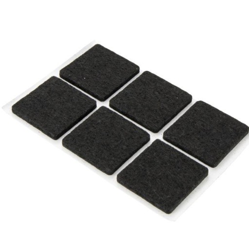 Nábytková plsť štvorcová ČIERNA 35x35 (blister 6 ks)