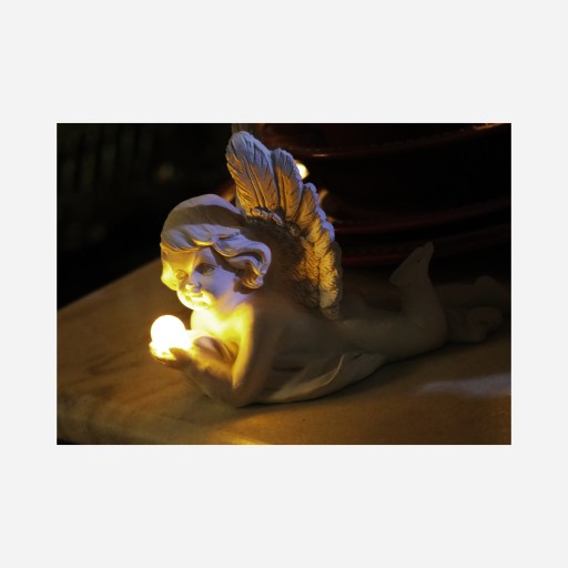Dekorácia anjel s LED osvetlením, 12 cm