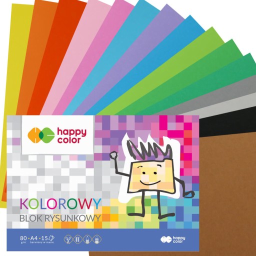 A4 FAREBNÝ BLOK 80G 15 LISTOV HAPPY