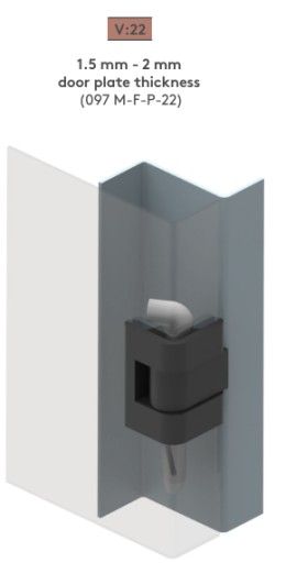 Čierny rohový pánt 1,5-2mm pre oceľové panely