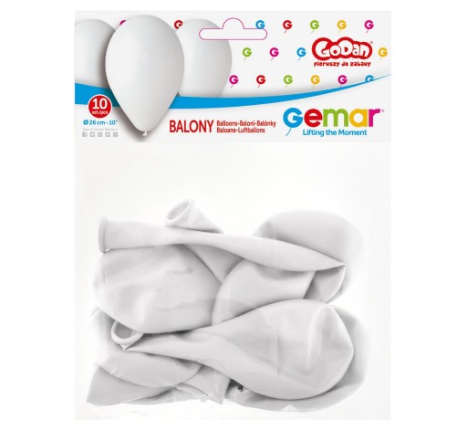 Pastelovo biele svadobné balóny 25 cm 10 ks.