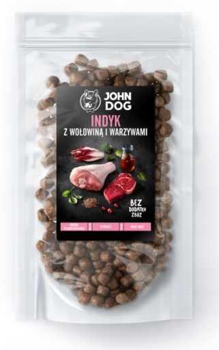 John Dog VZORKA Morčacie a hovädzie mäso 120g pre malé psy