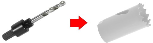 DRŽIAK PRE BIMETALOVÉ OTVOROVÉ PÍLY ADAPTÉR DRŽIAK PRE ŠESTIHRANNÉ OTVOROVÉ PÍLY 14-30 MM