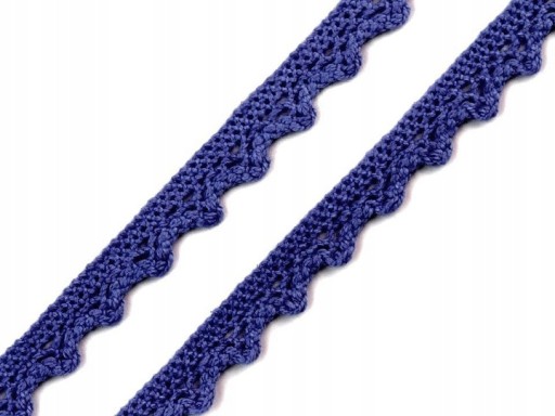 Bavlnená čipka 11 mm tmavomodrá 1 m cik-cak