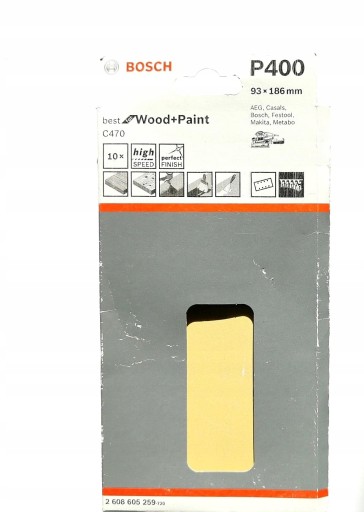Bosch brúsny papier na suchý zips 93 x 186 mm P400 10 kusov