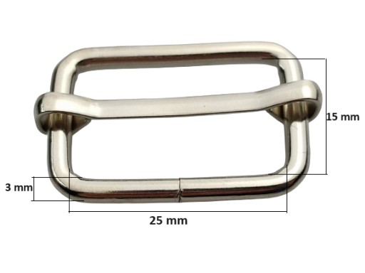 Kožený nastavovač 25 / 15 / 3 mm strieborný, 1 kus