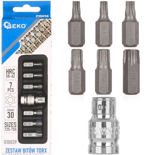 7 kusov sada TORX skrutkovacích bitov T25-T55 (10/100)