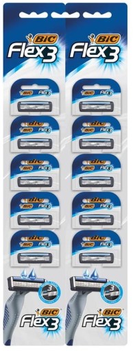 SHARVERS HOLENIE RAZOR BIC 3 FLEX 1 ks. SADA 3 ČEPEĽOV