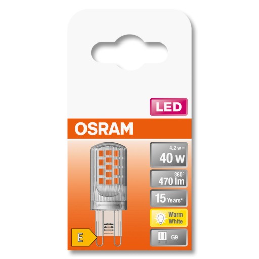 LED ŽIAROVKA 4,2W=40W G9 470LM OSRAM teplá farba
