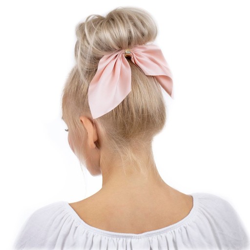 SCRUNCHIE gumička do vlasov, lososová mašľa