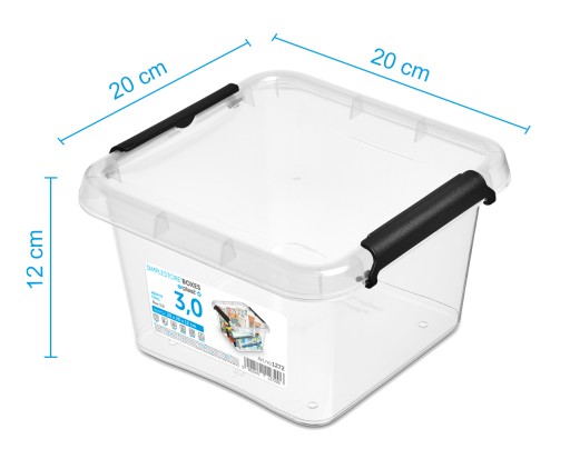 Priehľadná plastová nádoba s krytom 3L Box Organizer
