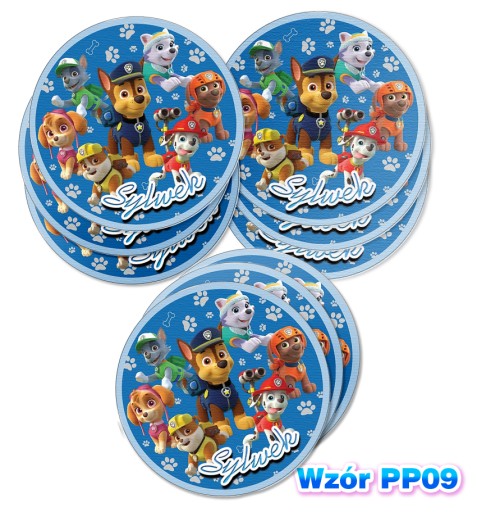 12ks Nálepky s názvom Paw Patrol 6,5cm