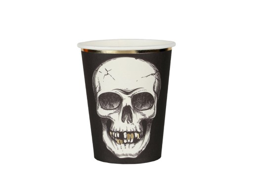 Papierové poháre lebky 270ml 10ks Halloween