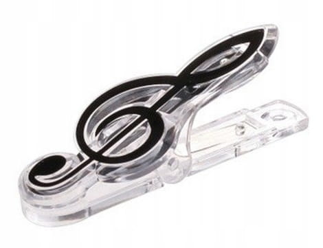 Hudobný klip Treble Clef Black CLIP