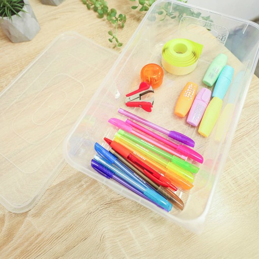 Organizér plastová nádoba s krytom, 5l priehľadný box