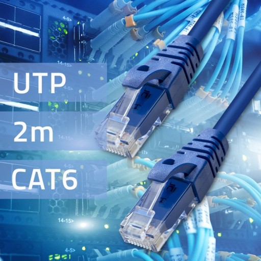 Sieťový kábel LAN INTERNET Patchcord UTP CAT6 2xRJ-45 2m rýchlosť zlatý