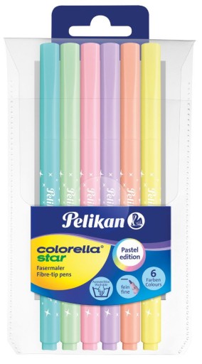 Pastelové fixky Colorella Star, 6ks PELIKAN