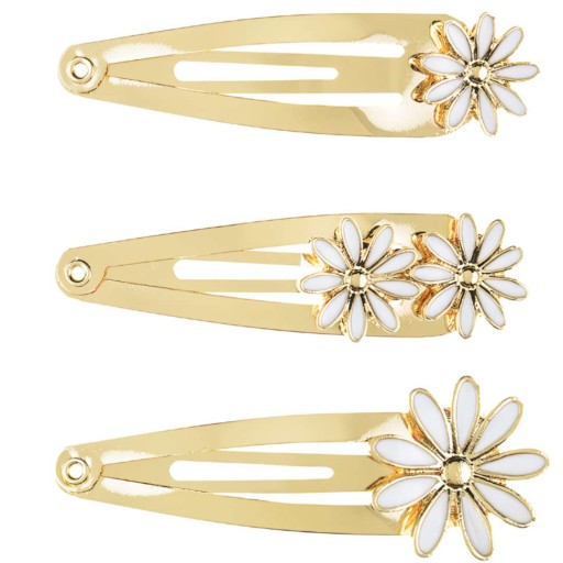 Sponky do vlasov DAISIES kvety ZLATÁ dekorácia