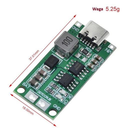 BMS Charger 4S 1A Type-C 14,8V 16,8V Boost LiPo Li-Ion 18650 nabíjačka