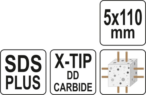 YATO SDS-PLUS VRTÁK DO ŽELEZOBETONU 5x110mm PREMIUM