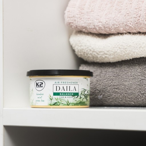 Vôňa do auta K2 DAILA RELAX v plechovke na domáce pačuli