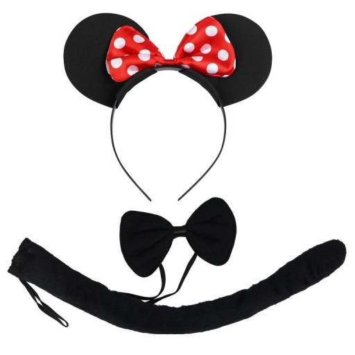 OUTFIT MINNIE MOUSE MINI KOSTÝM 2-9 ROKOV pre dievčatá, čelenka, chvost, motýlik