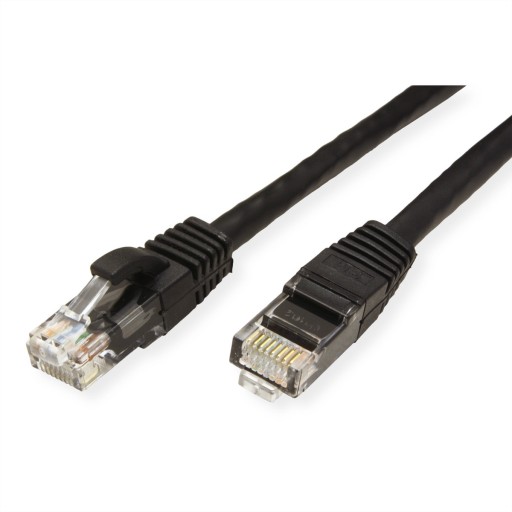 LAN UTP Cat.6A RJ45 sieťový kábel, čierny, 0,5 m