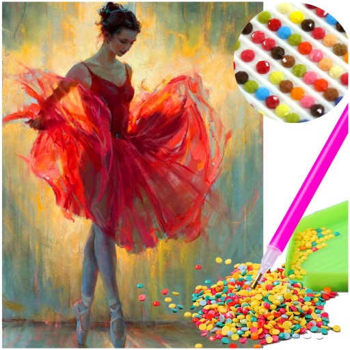 BALETNÉ ŠATY DIAMANTOVÉ VÝŠIVKY 5D Diamond Painting Scrapbook 30x40cm