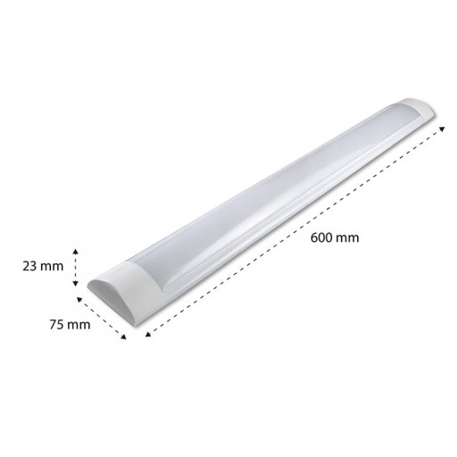 LED tenká povrchová lampa 18W 60cm 230V AC biela denné svetlo lineárne