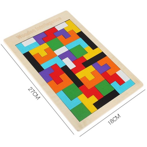 Tetris bloky Montessori drevené puzzle 3D puzzle