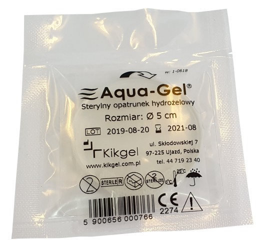 Hydrogélový obväz Kikgel Aquagel, priemer 5 cm