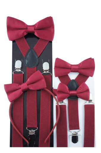 Čelenka s mašličkou, polomatná, elegantná, hladká, bordová
