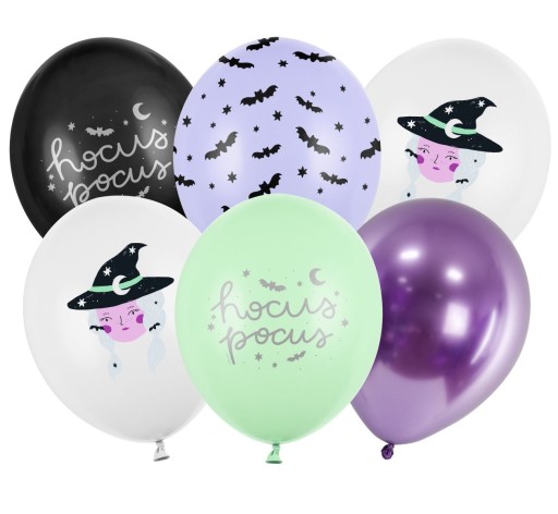 Balóniky WITCH WITCH HALLOWEEN dekorácie 30 cm 14 palcov sada 6 kusov