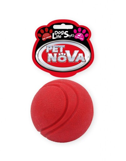 Pet Nova Dog hračka Červená tenisová loptička 5 cm s vôňou hovädzieho mäsa 073