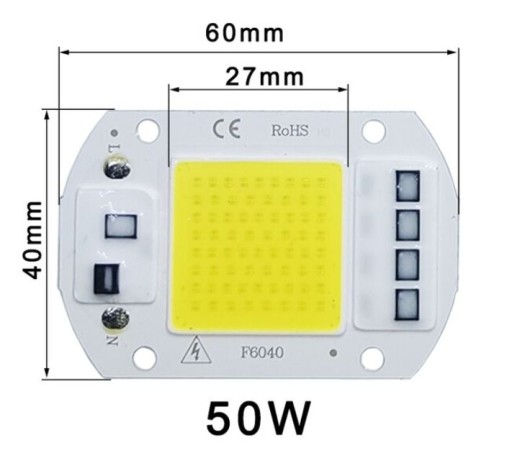 LED modul COB 50W 230V Halogénový reflektor